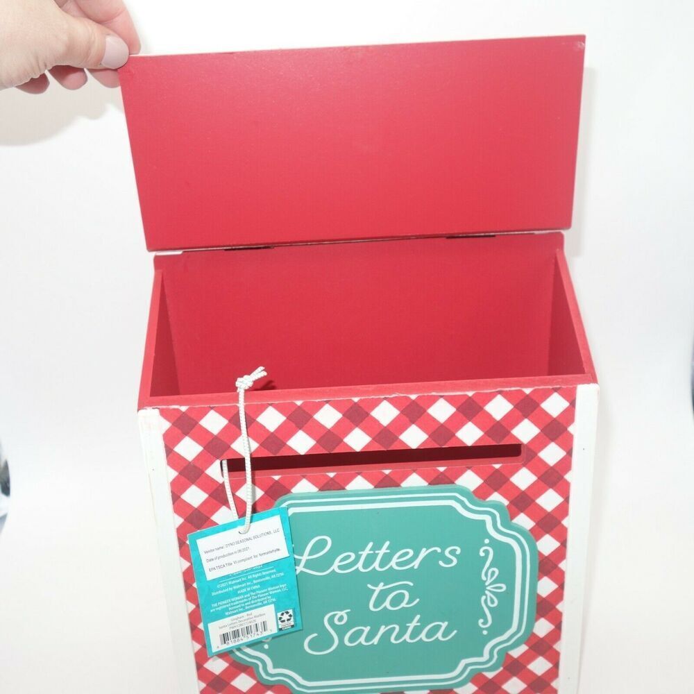 NEW The Pioneer Woman Letters to Santa Red Wooden Decorative Tabletop Mailbox - Picture 2 of 7